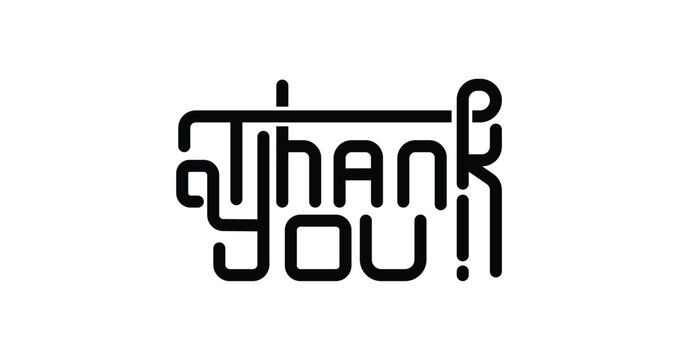 Thank you text inscription calligraphy with smooth lines. Great for Wedding card, banner, postcard and Thank You Card