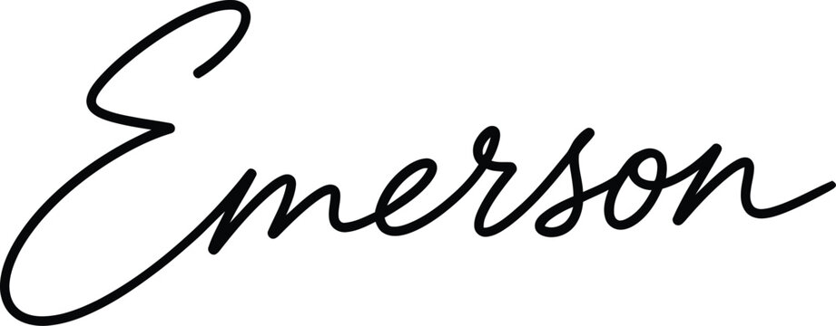 The elegant signature of Emerson written in black cursive script on a white background