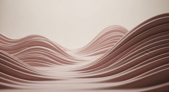 Abstract minimalistic pink waves with soft lighting