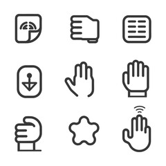 Fototapeta premium Nine different minimalist icon designs with various graphic symbols