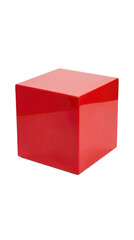 Fototapeta premium Red Glossy Cube Isolated On White Background