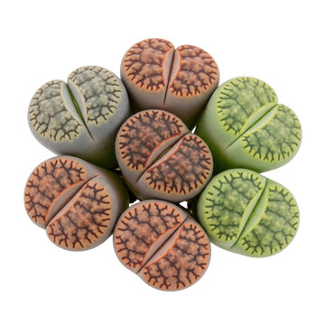 Lithops Living Stones Succulent Plant Group Top View