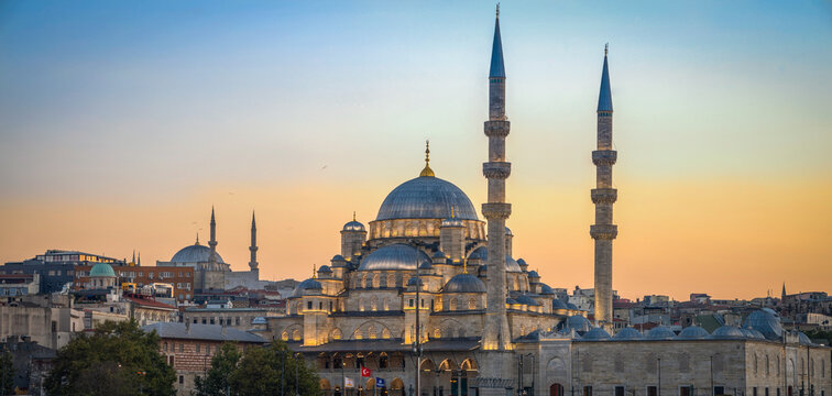 sunset Istanbul mosque skyline