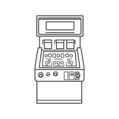 Fototapeta premium Simple outlined illustration of a classic electronic gaming machine