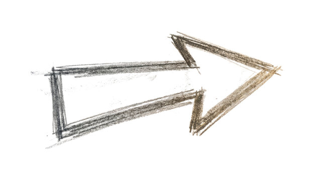 Rough Sketch Arrow with Abstract Geometric Shapes