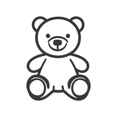 Obraz premium A Simple Black Line Drawing of a Teddy Bear