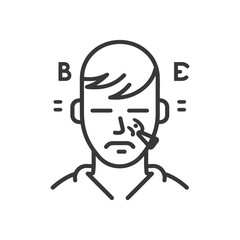 Fototapeta premium A person receiving a nasal irrigation procedure for health