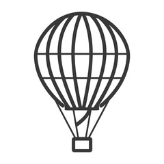 Naklejka premium A simple line illustration of a hot air balloon in flight