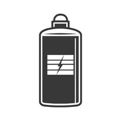 Fototapeta premium A black and white illustration depicting a battery icon for power