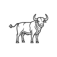 Fototapeta premium A detailed illustration of a powerful bull standing on its legs