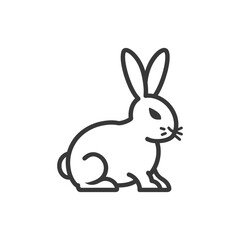 Obraz premium A simple black and white illustration of a rabbit animal