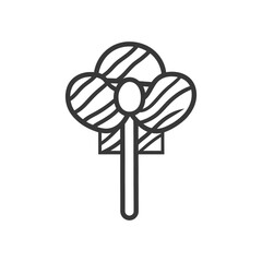 Obraz premium An illustrative outline of a striped candy lollipop design