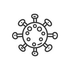 Fototapeta premium Black and white illustration depicting a circular virus particle