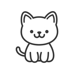 Obraz premium A smiling cartoon cat in a seated position looking forward