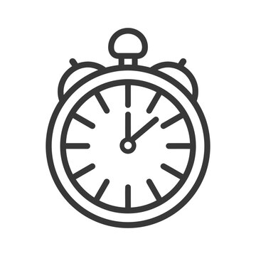 An alarm clock icon shows the time of one oclock