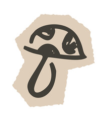 Naklejka premium Mushroom Abstract Mark Line Art