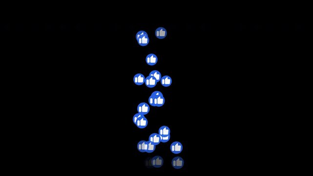 Social media reactions live streaming like fountain animated 4k footage