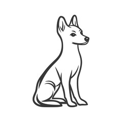 Fototapeta premium A simple and elegant black and white line drawing of a dog