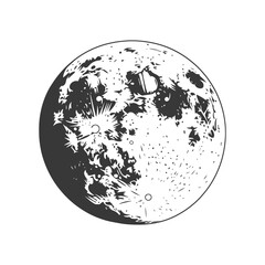 Obraz premium A monochromatic image of the earths natural satellite the moon
