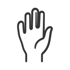 Obraz premium A simple black line drawing representing a human hand gesture