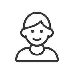 Obraz premium A simple outline depiction of a smiling human person