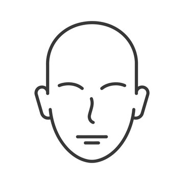 Simple Vector Illustration Depicting a Human Face with Closed Eyes
