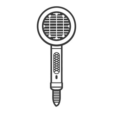A simple illustration showing an object used for hair drying
