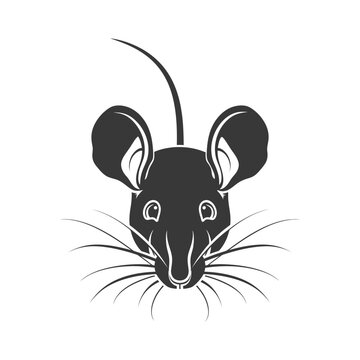An illustration depicting a stylized front facing rodent head