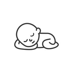 Fototapeta premium A simple minimalist illustration of a sleeping baby in repose