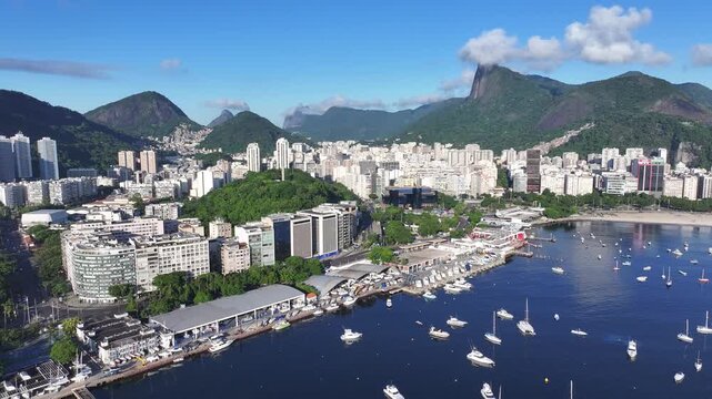 Rio De Janeiro Skyline In Rio De Janeiro In Brazil. Beauty In Nature Scene. Downtown District. Guanabara Bay Skyline. Rio De Janeiro Skyline In Rio De Janeiro In Brazil. Beautiful Cityscape. 