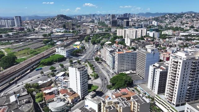 Rio De Janeiro Skyline In Rio De Janeiro In Brazil. Beautiful Day Scenery. Downtown City. Transport Skyline. Rio De Janeiro Skyline In Rio De Janeiro In Brazil. Tourism Landmark. 