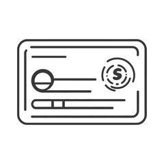 Obraz premium An illustrated symbol of a card with rounded rectangle outline