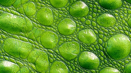 Obraz premium Vibrant green reptile skin texture with detailed scales and natural patterns for backgrounds, textures, and design projects.