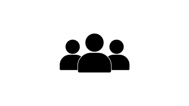 Group people man icon animated on white background
