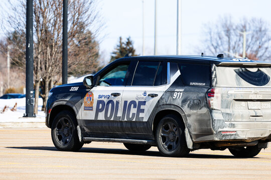 Une voiture de police de la Ville de Qu&eacute;bec, SPVQ de la Ville de Qu&eacute;bec.