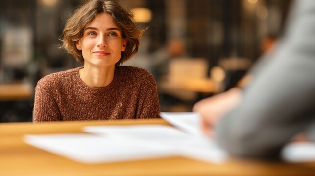 DACA Recipient Meets Immigration Attorney for Legal Advice in Warm Office Environment With Documents on the Table