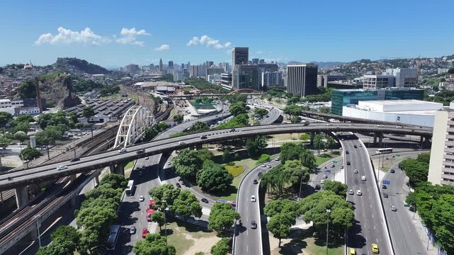 Rio De Janeiro Skyline In Rio De Janeiro In Brazil. Enterprise Buildings Scenery. Downtown District. Transportation Skyline. Rio De Janeiro Skyline In Brazil. Beautiful Cityscape. 