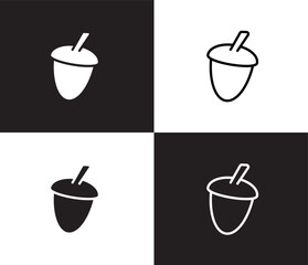 acorn icon. Outline and filled acorn icon from vegetables and fruits collection. Thin line and Solid vectors isolated on black, white background. Editable acorn symbol © Abstract