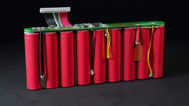 Set of AA batteries used in remote controls and computers laptops for cordless power. Disassembled and prepared for recycle. Environment conservation