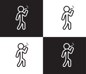 Fototapeta premium bad human icon. Outline and filled bad human icon from feeling and reaction collection. Thin line and Solid vectors isolated on black, white background. Editable bad human symbol