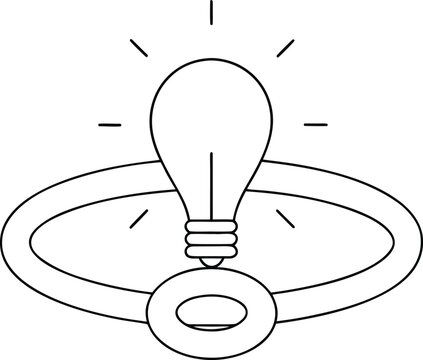 1332 elves expanding ring in ionosphere abstra line art vector illustration on transparent background