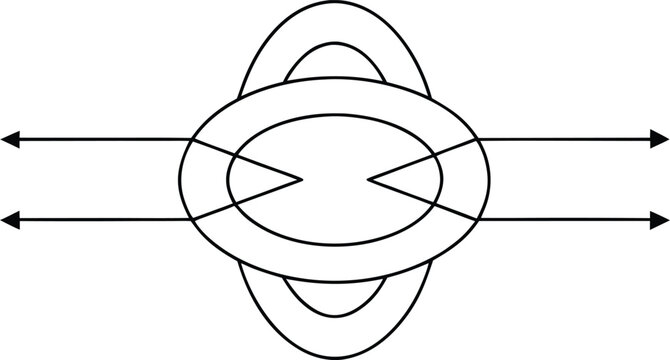 1332 elves expanding ring in ionosphere abstra line art vector illustration on transparent background