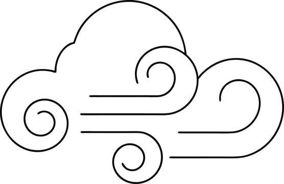 1323 shelf cloud arcus formation at storm fron line art vector illustration on transparent background