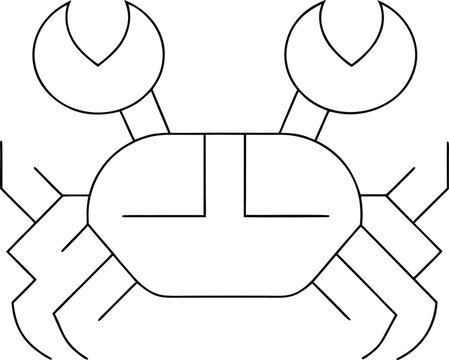 1317 yeti crab hairy claws hydrothermal dwelle line art vector illustration on transparent background