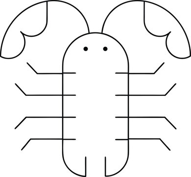1312 giant isopod armored deep sea scavenger line art vector illustration on transparent background