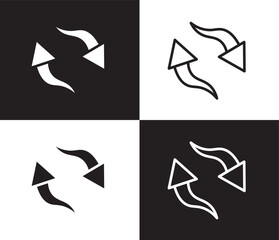 Obraz premium reload arrows icon. Outline and filled reload arrows, reload icon from ecology collection. Thin line and Solid vectors isolated on black, white background. Editable reload arrows symbol