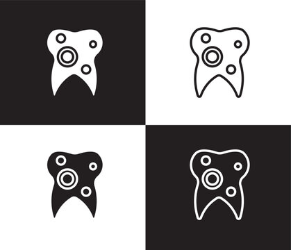 bicuspid icon. Outline and filled bicuspid icon from dental health collection. Editable bicuspid symbol