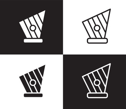 kankles icon. Outline and filled kankles icon from culture and civilization collection. Thin line and Solid vectors isolated on black, white background. Editable kankles symbol