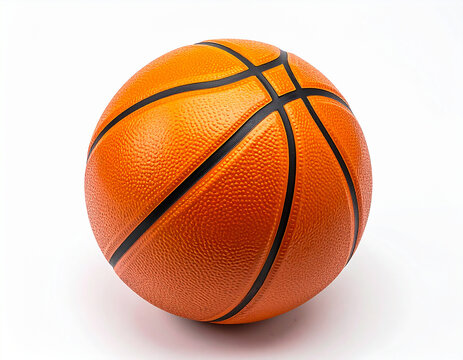 Bal&oacute;n de basket o baloncesto sobre fondo blanco, concepto de juego, pasi&oacute;n, competici&oacute;n para campa&ntilde;as de deporte, marketing, eventos, competiciones y comunicaci&oacute;n