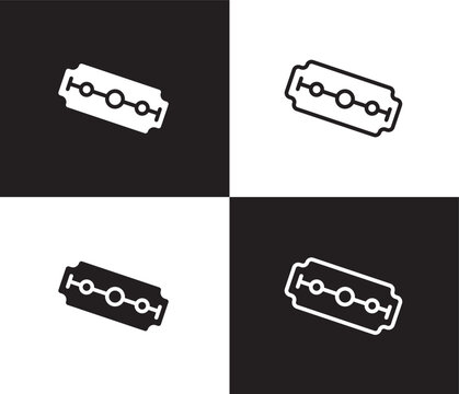 big razor blade icon. Outline and filled big razor blade icon from beauty and elegance collection. Thin line and Solid vectors isolated on black, white background. Editable big razor blade symbol